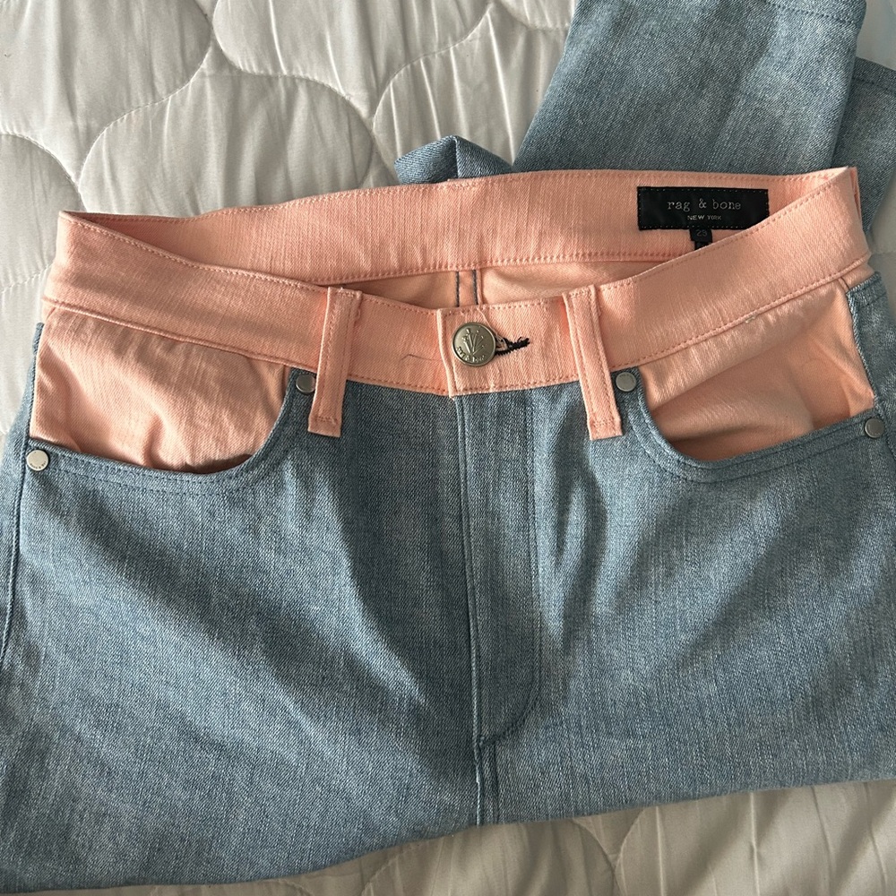 rag & bone Women's Blue and salmon Jeans